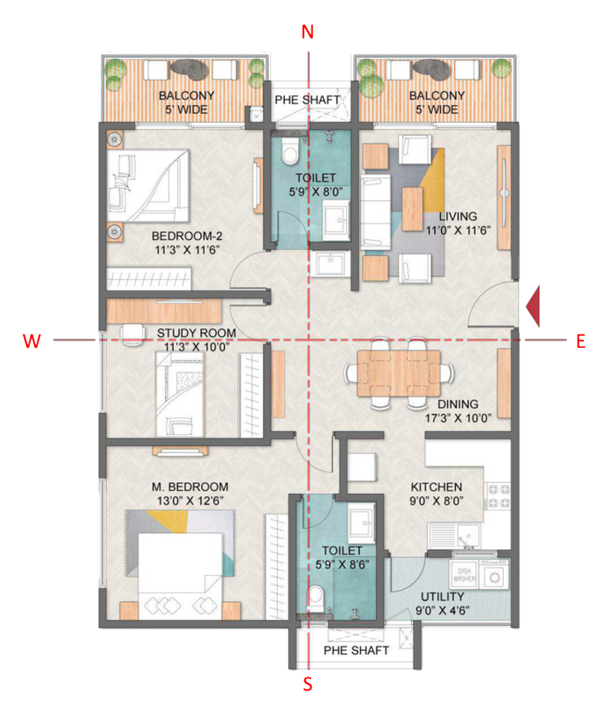 3-BED--TYPE-A(EAST)---1576-SQ.FT-1