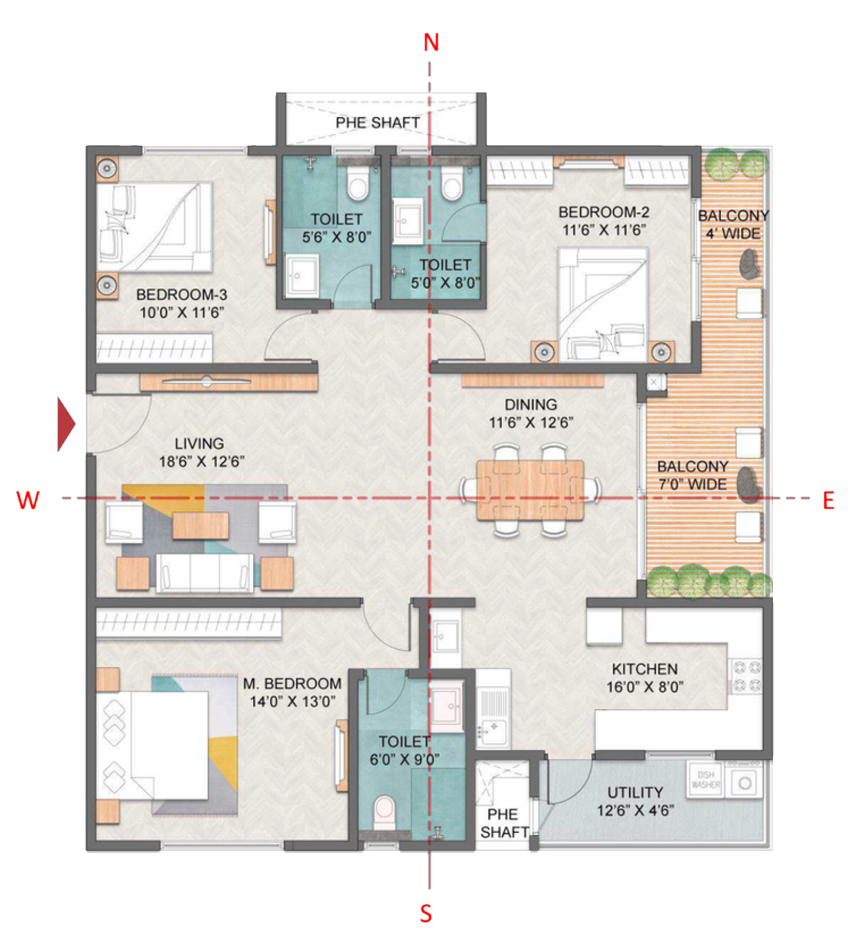 3-BED--TYPE-E(WEST)---1928-SQFT-1
