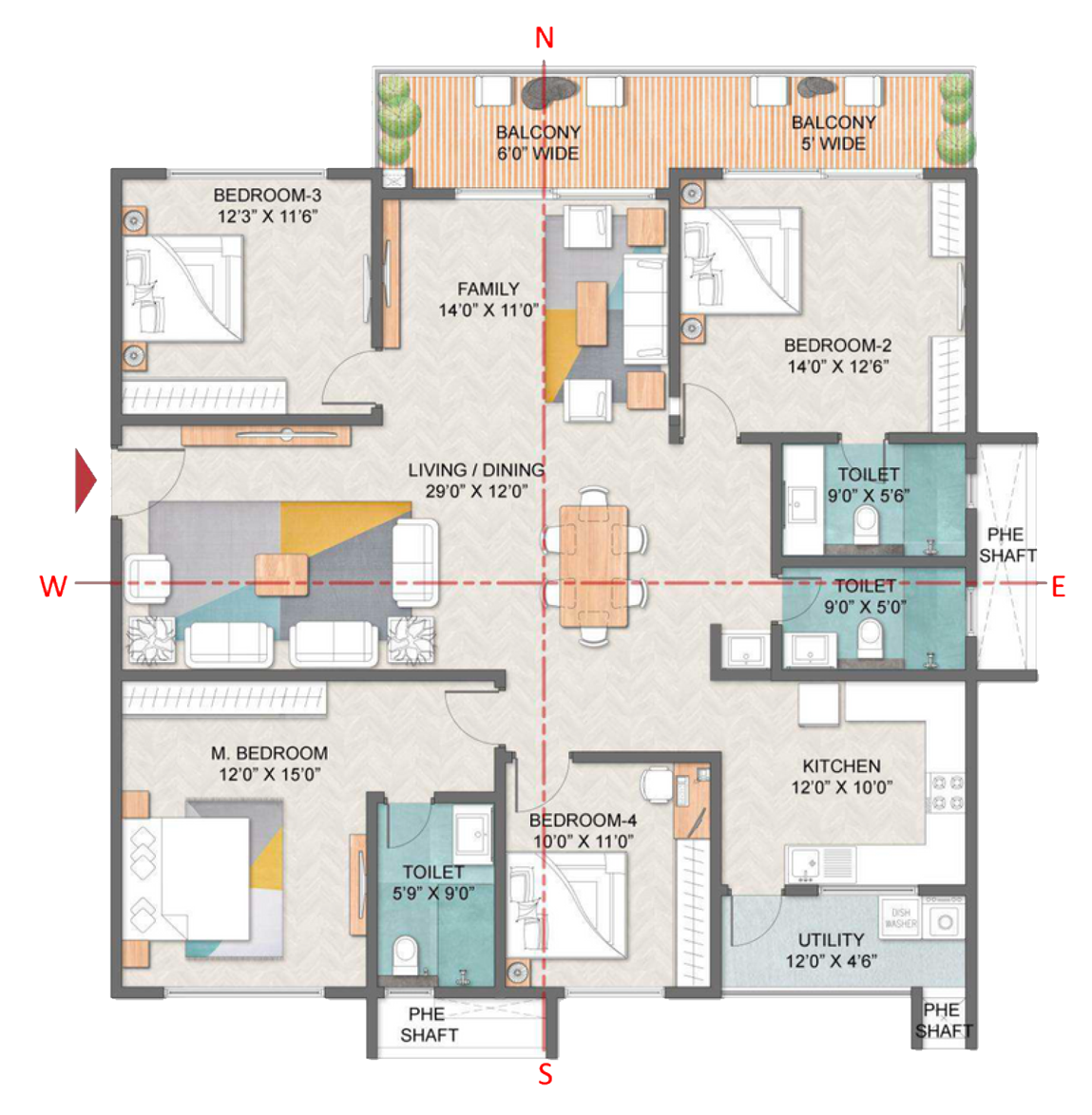 3-BED--TYPE-K-(WEST)---2451-SQFT-1